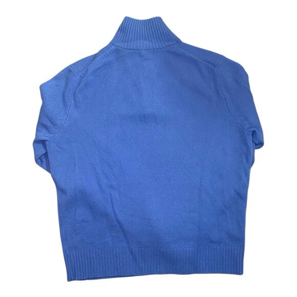 J. Crew 100% Lambswool Blue Quarter Zip Sweater in Large - Picture 3 of 4